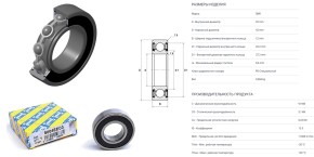 Подшипник шариковый SNR 20х42х12 OE: 6004.EEC3 (6004.2RSC3/70-180104)