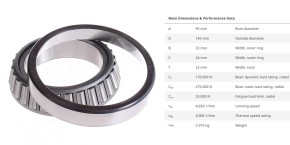 Подшипник роликовый конический FAG 95х14х32,0 мм OE: 32019-XA